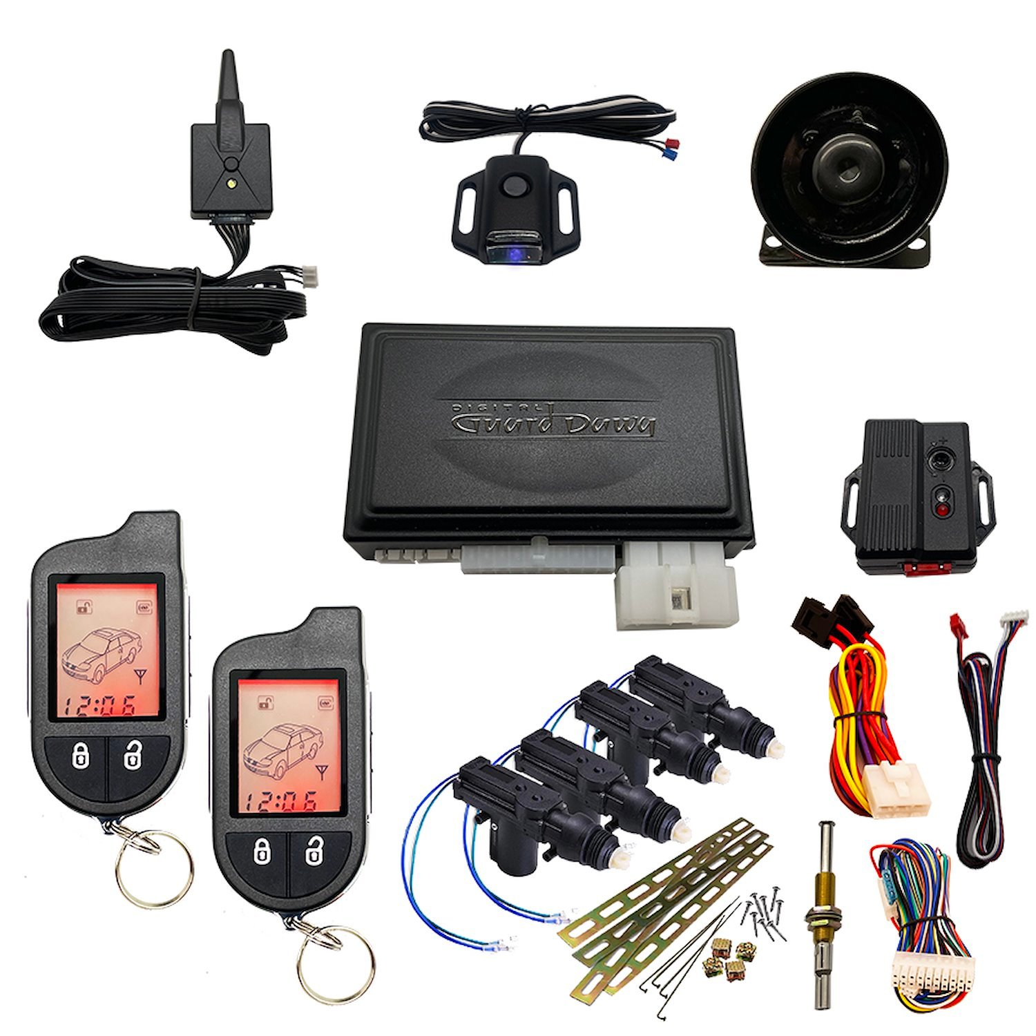 DGD-KY-ALM-RS2-4A Keyless Entry, Alarm System, and Remote Start, 2-Way, w/4-Door Actuator Kit