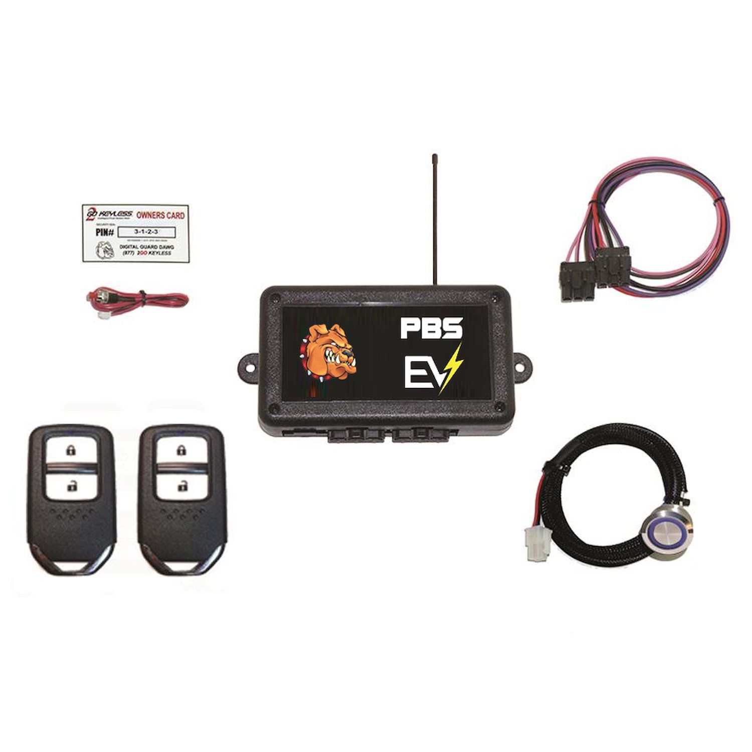 PBS-EV-II RFID Push Button Start System, Electric Motor, w/5 Channels for Classic, Customs, Hotrods, and Muscle Cars