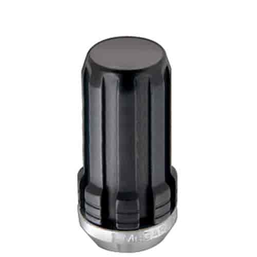 Chrome/Black Cone Seat SplineDrive Lug Nuts (M14 x 1.5 Thread Size) - Box of 50 Lug Nuts