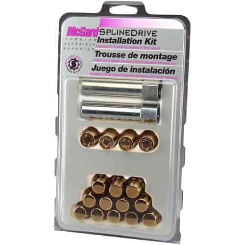 Gold Tuner Style Spline Drive Lug Nut Kit M12 x 1.25 Thread Size
