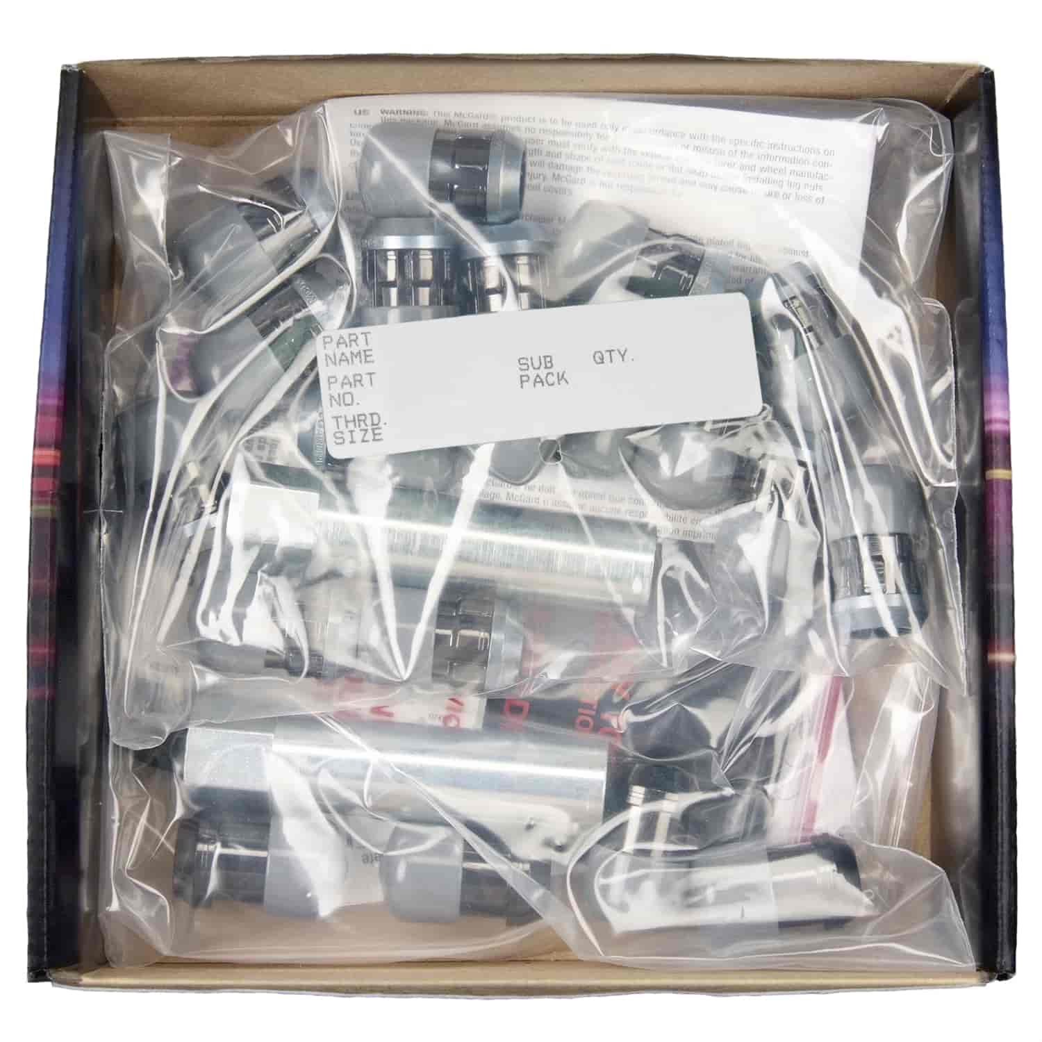 Black Tuner Style Spline Drive Lug Nut Kit M12 x 1.25 Thread Size 13/16" Hex Size 20 Lug kit