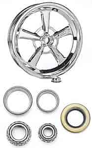 Pro-5 ET Drag Wheel Kit Size: 15" x 3-1/2" Anglia Spindle Mount Weight: 7.3 lbs. Includes Wheel Bearing and Seal Kit