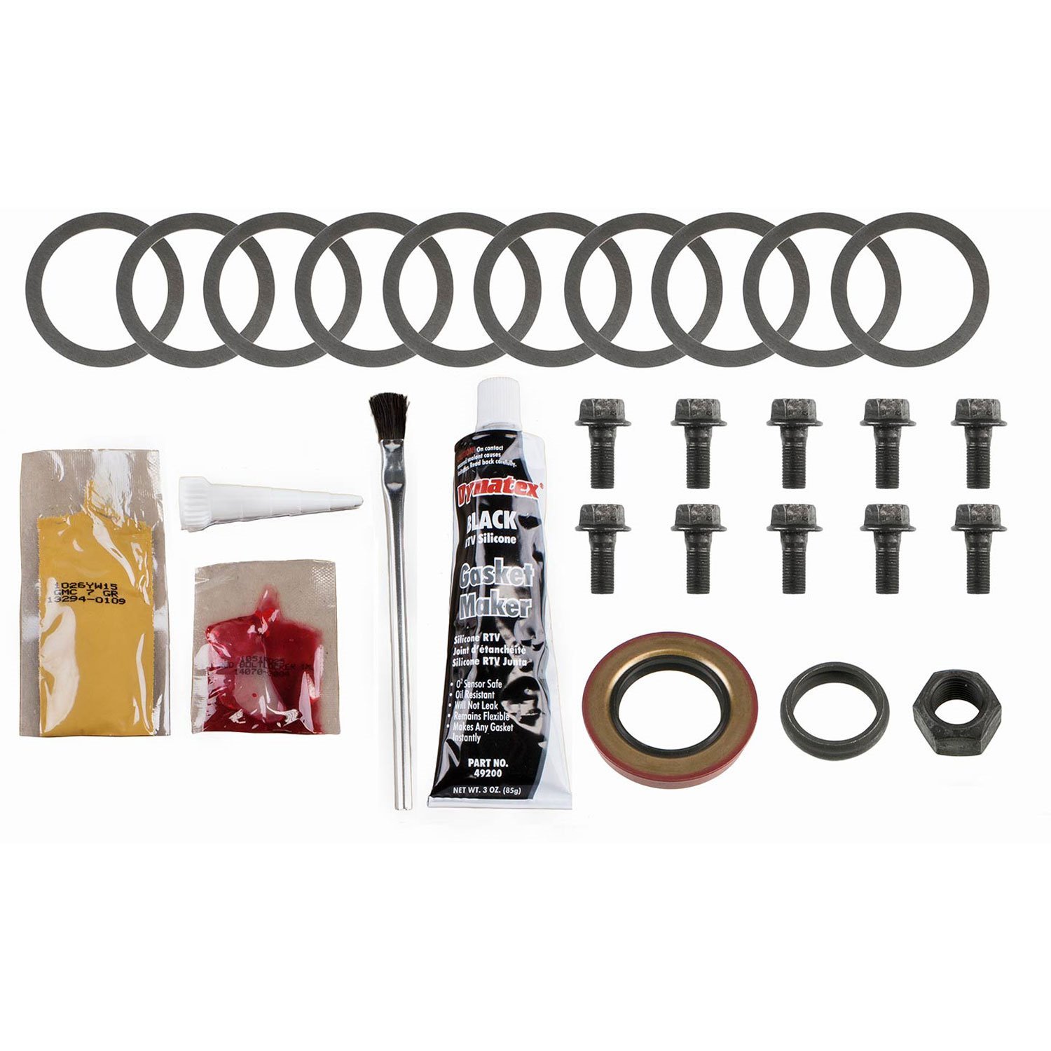 Ring And Pinion Installation Kit; Incl. Pinion-Carrier Shims/Pinion Nut/Ring Gear Bolts/Marking Comp