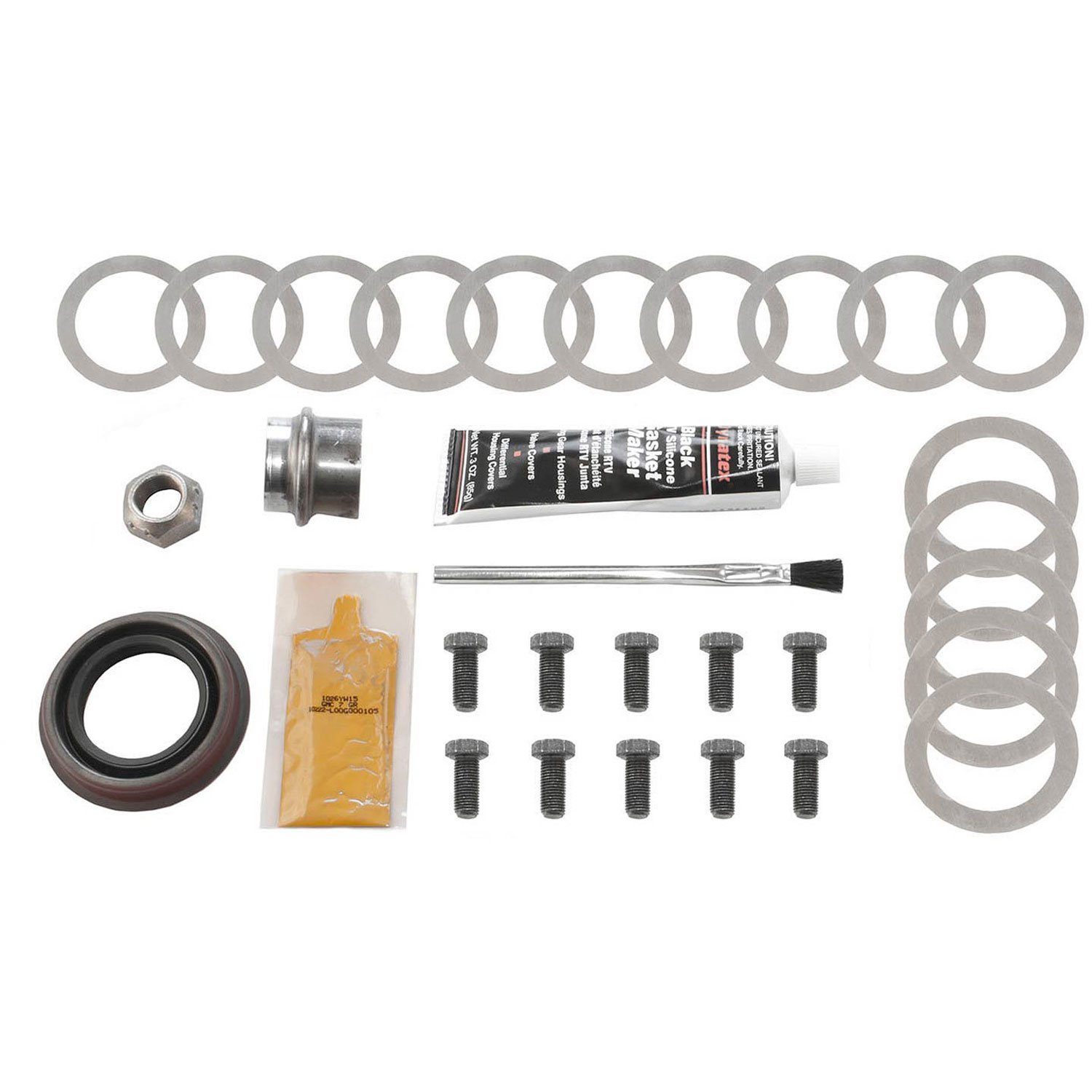 Ring And Pinion Installation Kit; Incl. Pinion-Carrier Shims/Pinion Nut/Ring Gear Bolts/Gear Marking