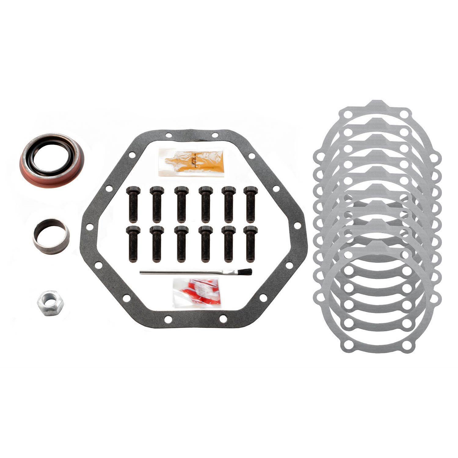 Ring And Pinion Installation Kit; 3rd Des.; 4.56 And Up; Incl. Pinion-Carrier Shims/Pinion Nut/Ring