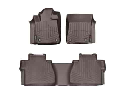 FRONT/REAR FLOORLINERS CO TOYOTA TUNDRA 2014-2017 DOUBLE CAB; WITH REAR UNDER-SEAT STORAGE