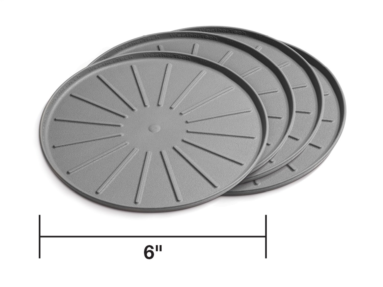 6" Round Coaster Set - Grey