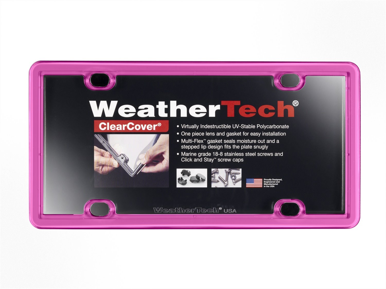 ClearCover License Plate Cover - Hot Pink Frame