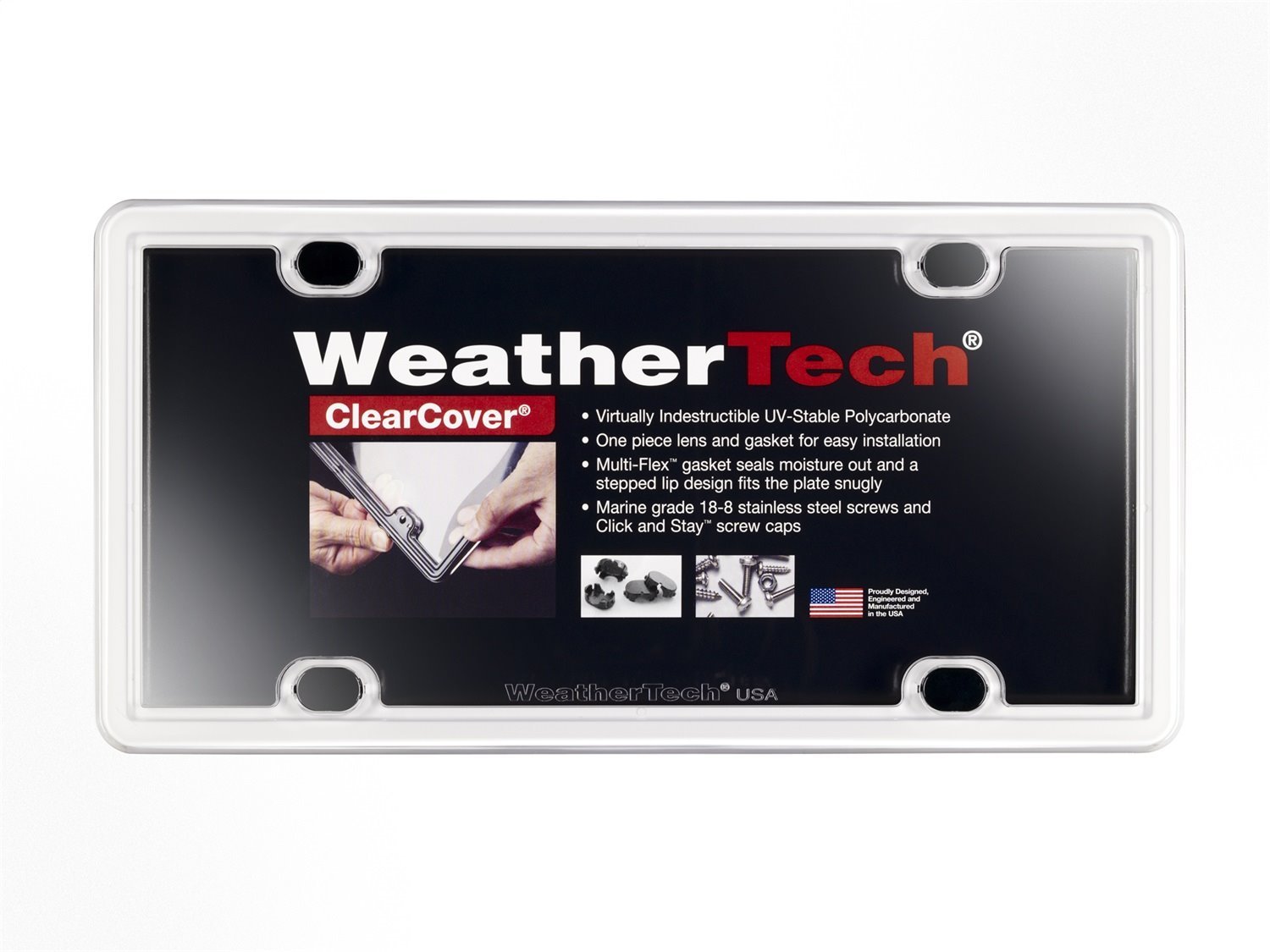 ClearCover License Plate Cover - White Frame
