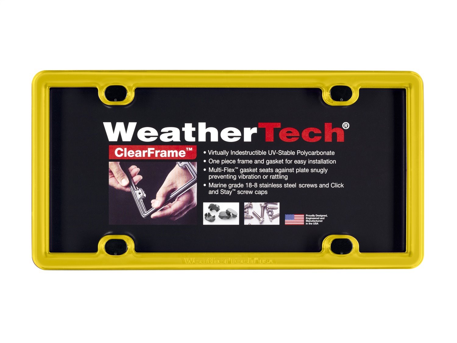 ClearFrame License Plate Frame - Yellow