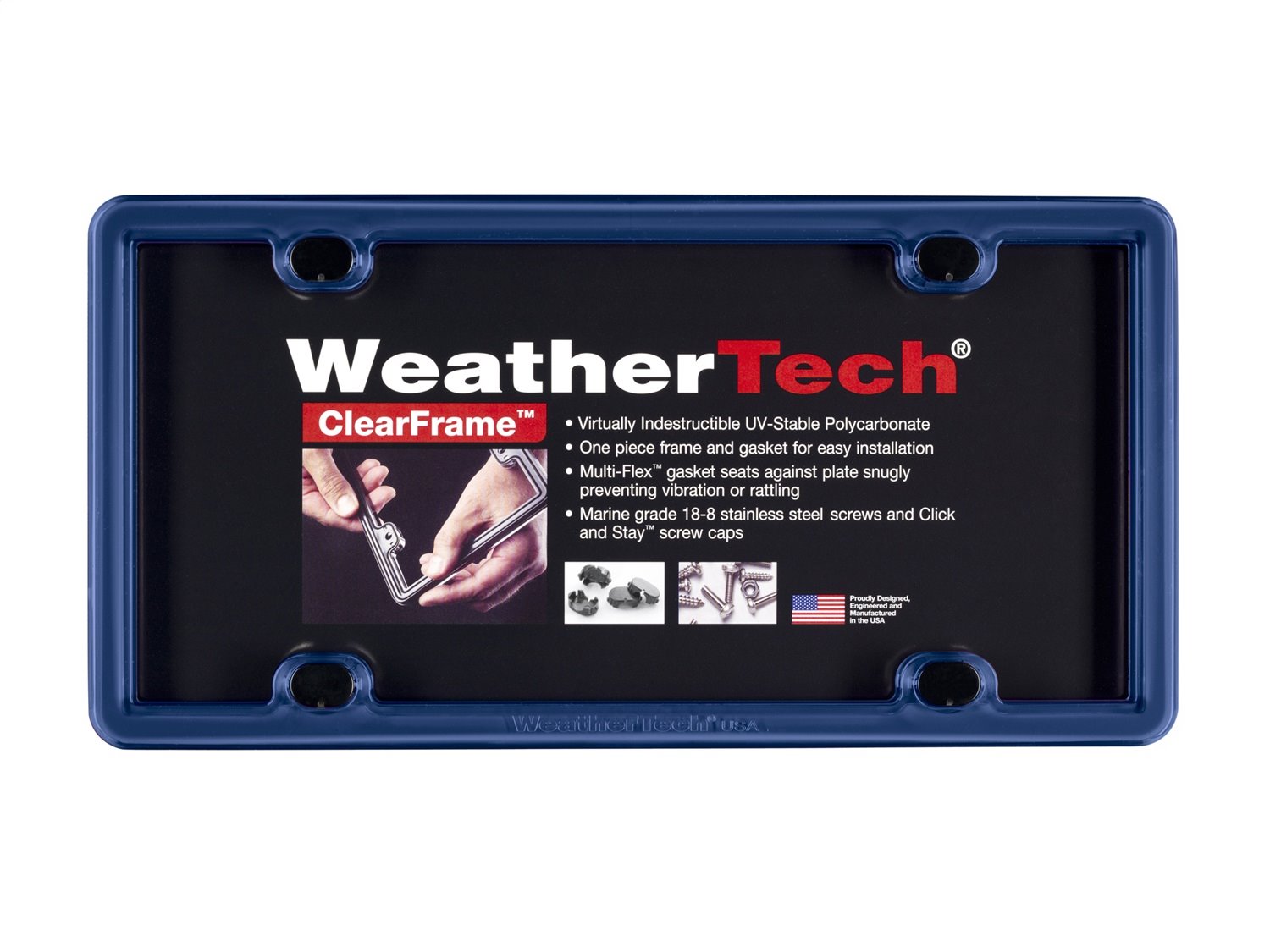 ClearFrame License Plate Frame - Navy Blue