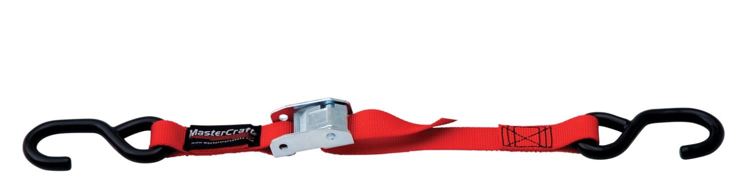 400001 1 in. x 6' Strap with Vinyl Coated S Hooks, Red
