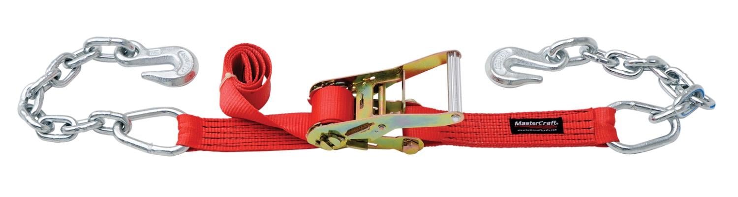 400011 2 in. x 7' Strap with Chain Extension, 10k lb. rated, Red