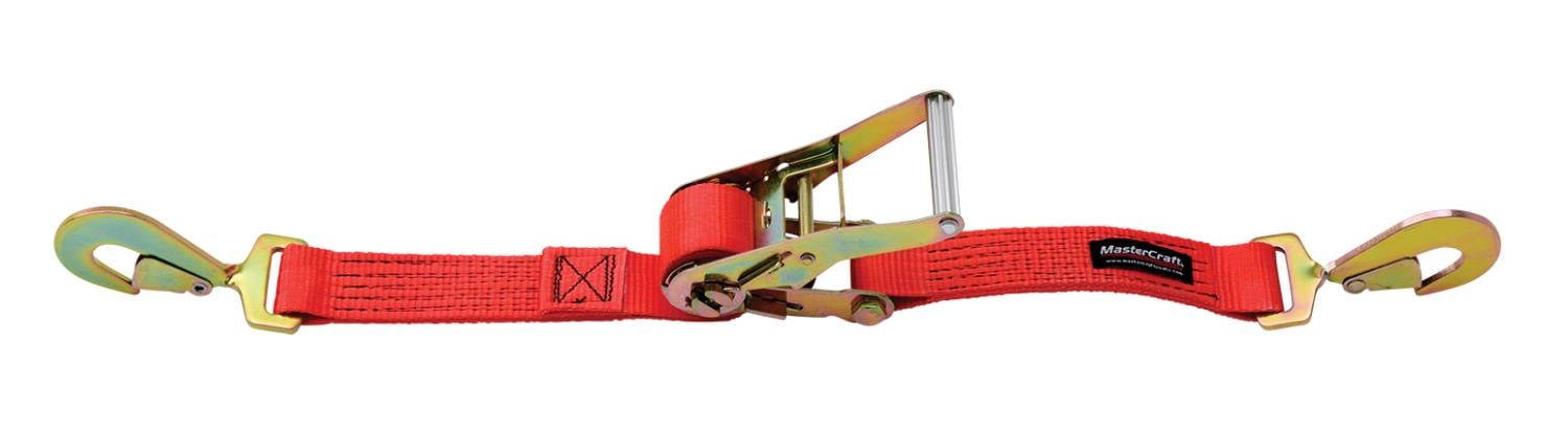 400013 2 in. x 7' Strap with Twisted Snap Hooks, Red