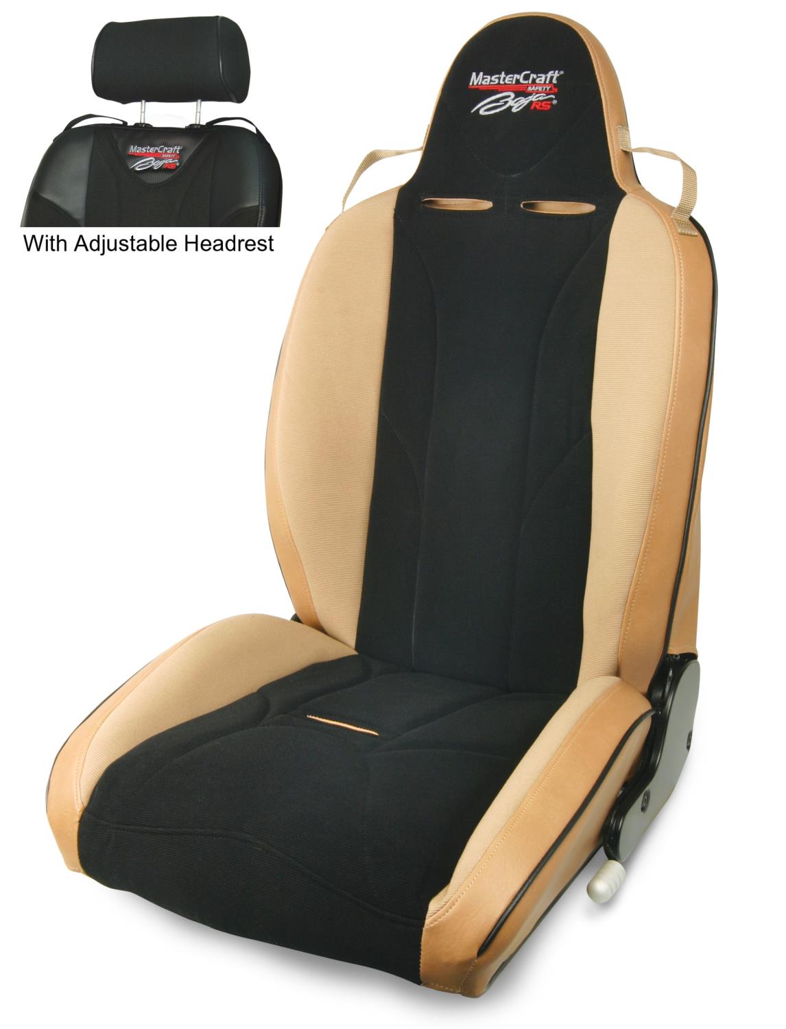 512028 MasterCraft Baja RS w/Adj. Headrest, Tan w/Black Center & Brown Haze Side Panels, Recliner Lever Left, w/BRS Stitch