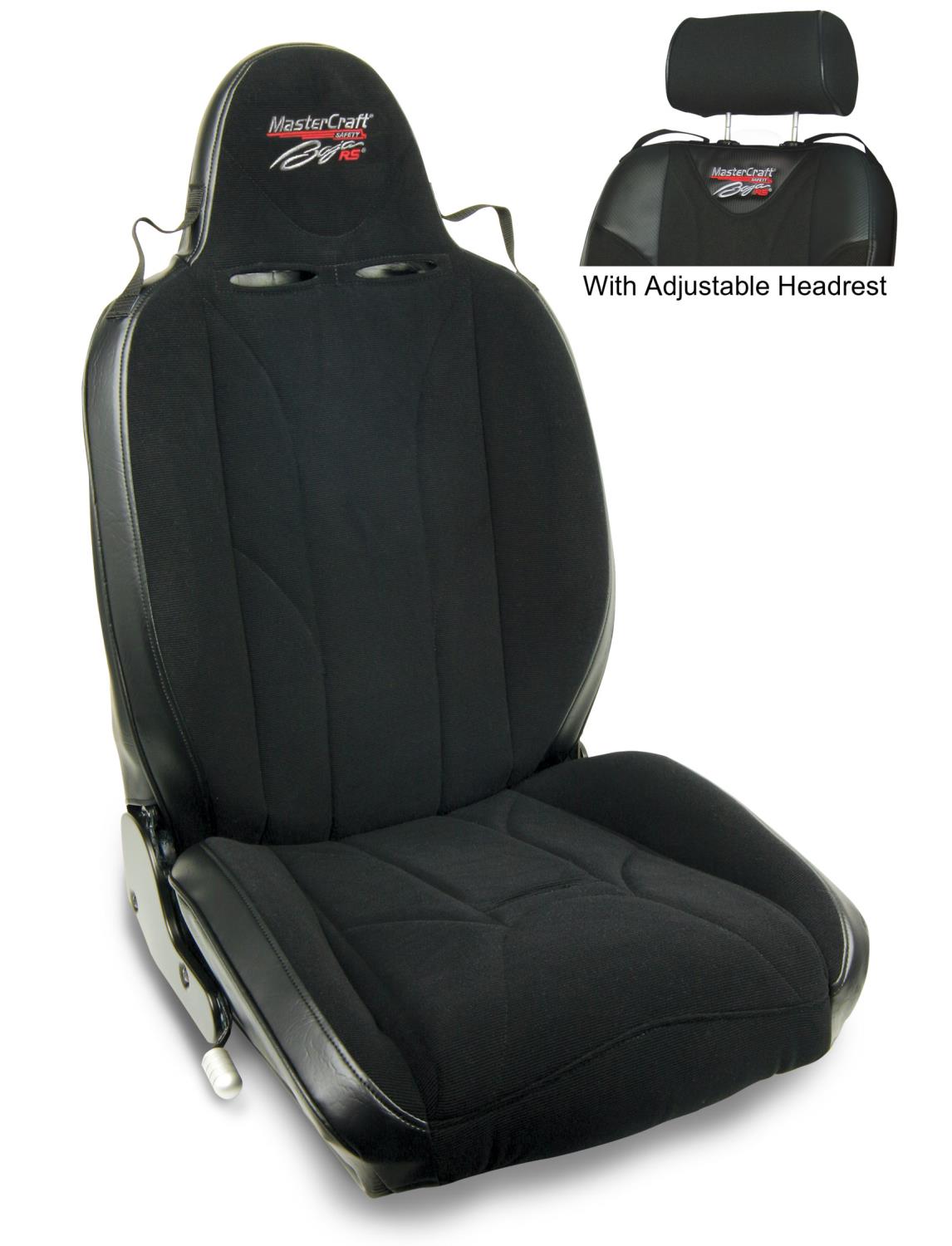 514024 MasterCraft Baja RS w/Adj. Headrest, Black w/Black Center & Black Side Panels, Recliner Lever Right, w/BRS Stitch Pattern