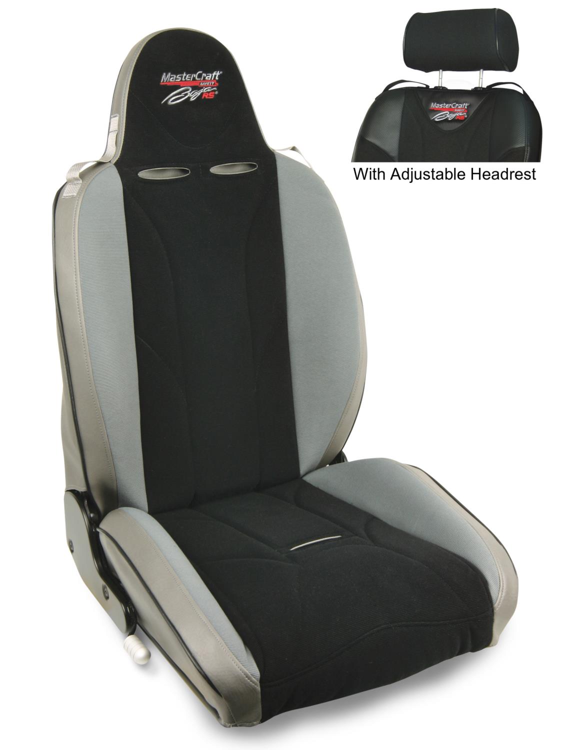 514027 MasterCraft Baja RS w/Adj. Headrest, Smoke w/Black Center & Gray Side Panels, Recliner Lever Right, w/BRS Stitch Pattern