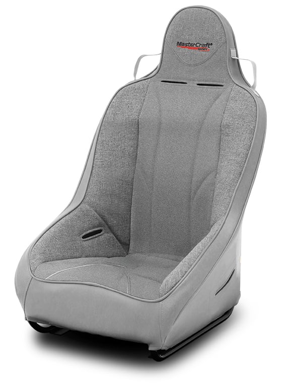 564119 1 in. WIDER PRO 4 Seat w/Fixed Headrest, Smoke Gray with Heather Gray Fabric Center and Side Panels, Smoke Band