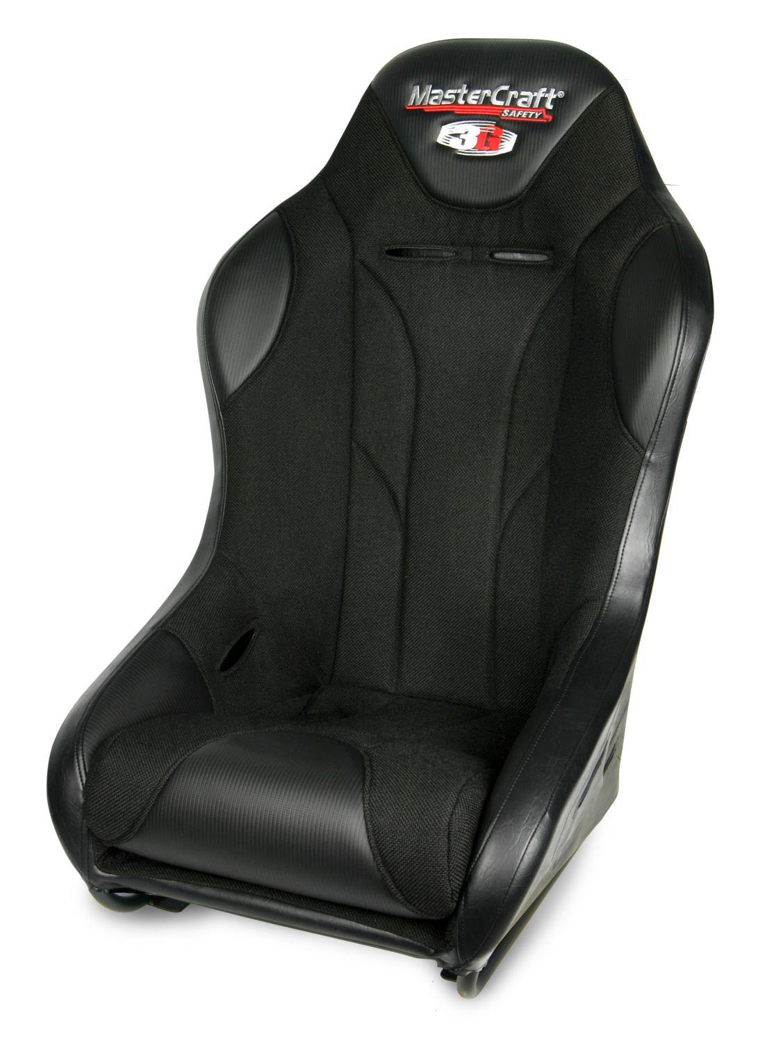 568024 1 in. WIDER 3G Seat w/DirtSport Stitch Pattern, Black with Black Fabric Center and Side Panels, Black Band