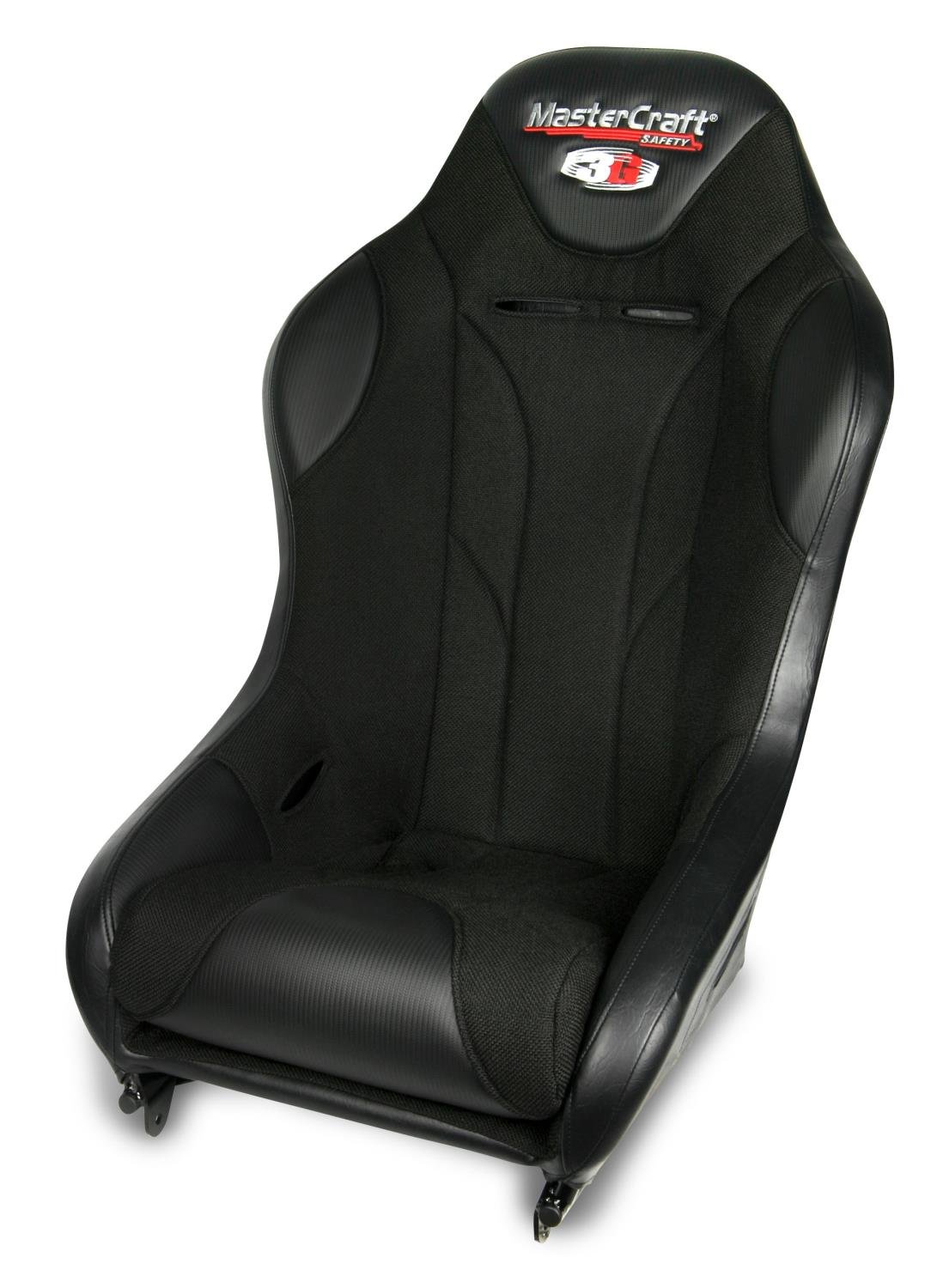 572024 1 in. WIDER 3G-4 Seat w/DirtSport Stitch Pattern, Black with Black Fabric Center and Side Panels, Black Band
