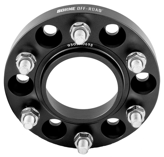 Borne Off-Road 6 x 139.7 mm Wheel Spacers [1 in. Thick] for Late-Model Ford Bronco, Ranger [Black]