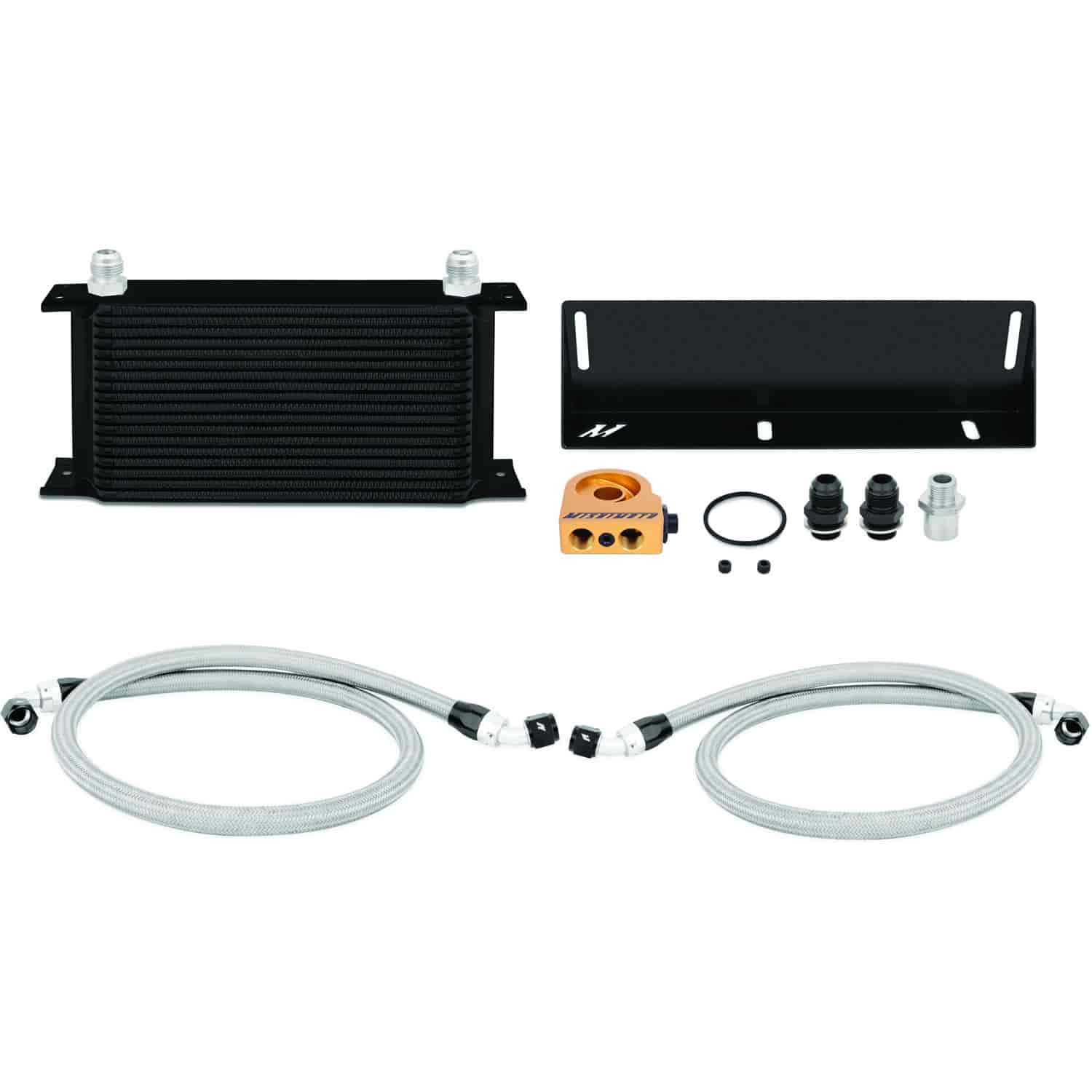 Ford Mustang 5.0L Thermostatic Oil Cooler Kit Black - MFG Part No. MMOC-MUS-79TBK