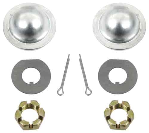 Spindle Hardware Set Fits Select 1970-1996 GM Car Models [Dust Cap, Cotter Pin, Spindle Nut, Washers]