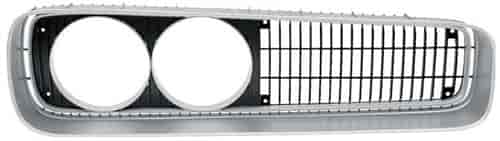 Front Grille Assembly 1970 Dodge Coronet, Super Bee - Silver Finish w/Black Accents - Passenger Side