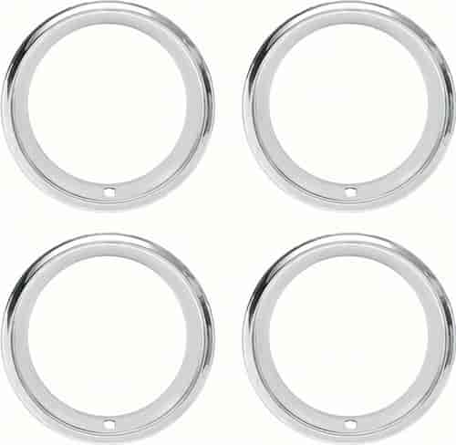 Deep Step Lip Rally Wheel Trim Ring Set for Select 1958-1981 GM Models [14 in. x 2-7/8 in., Stainless Steel]