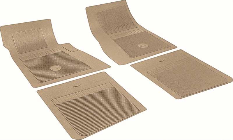 FP73017 Bow Tie Floor Mat Set 1967-81 Impala, Bel Air, Biscayne, Caprice; Fawn; Set of 4