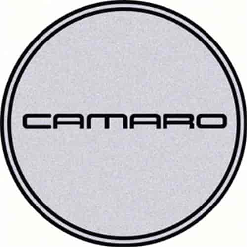 R15 Wheel Center Cap Emblem 2-15/16 Black Camaro Logo/Silver Background