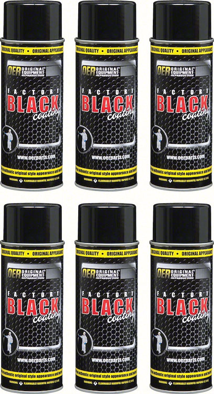 K89593 Semi Gloss Back Paint OER "Factory Black" Semi Gloss Black Paint Case of 6; 16 Oz Aerosol Cans