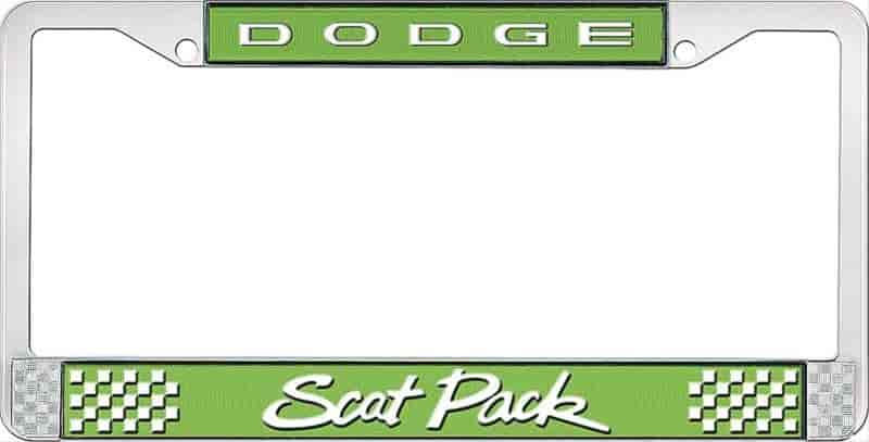 Sub-Lime Green Dodge Scat Pack License Plate Frame