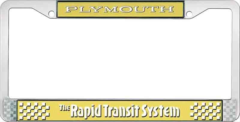 Lemon Twist Yellow Plymouth Rapid Transit System License Plate Frame