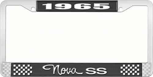 1965 Nova SS License Plate Frame Style 3 Black