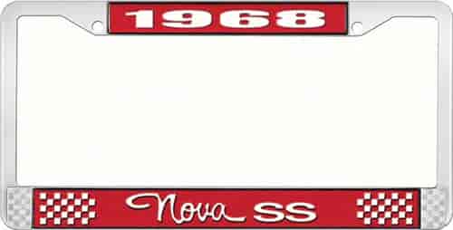 1968 Nova SS License Plate Frame Style 3 Red