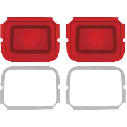 MB2128 Tail Lamp Lenses 1964 Dodge Polara; with Gaskets; Pair