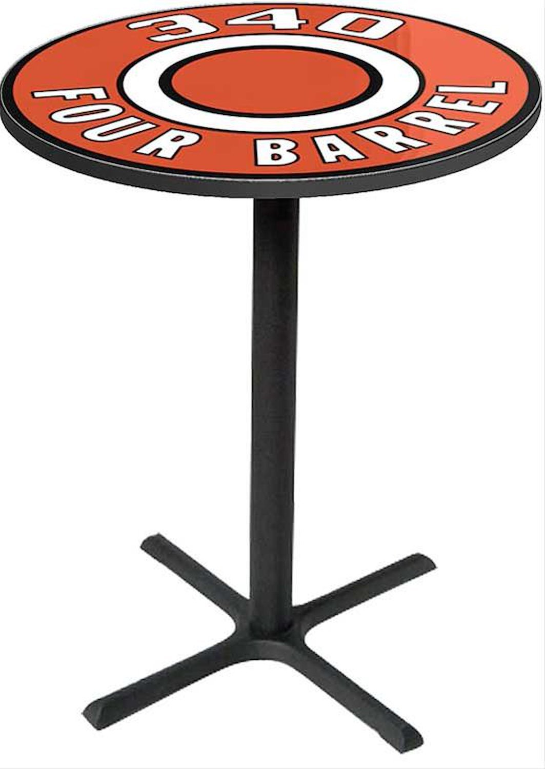 MD671110 Pub Table With Black Base Mopar 340 Four Barrel Logo