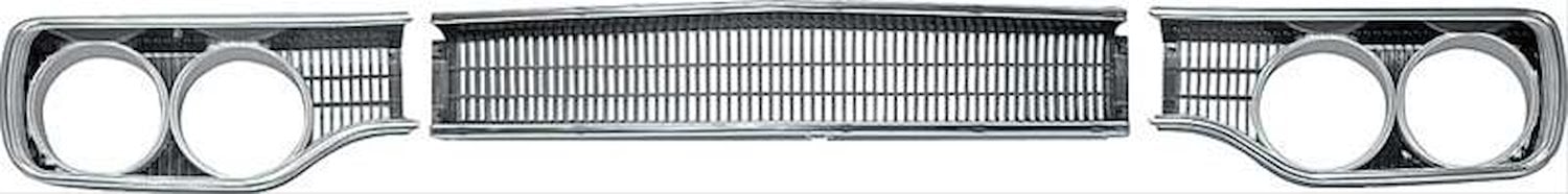 RM4130 Front Grill Set 1970 Plymouth Road Runner; With Headlamp Bezels