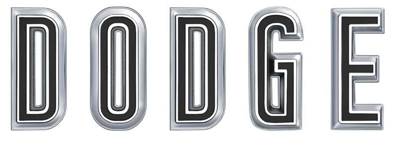 RM4228 DODGE Hood Emblem-1967 Charger, Coronet; Mopar Licensed; 5 Piece Set