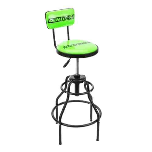 Adjustable Hydraulic Stool with Backrest Green
