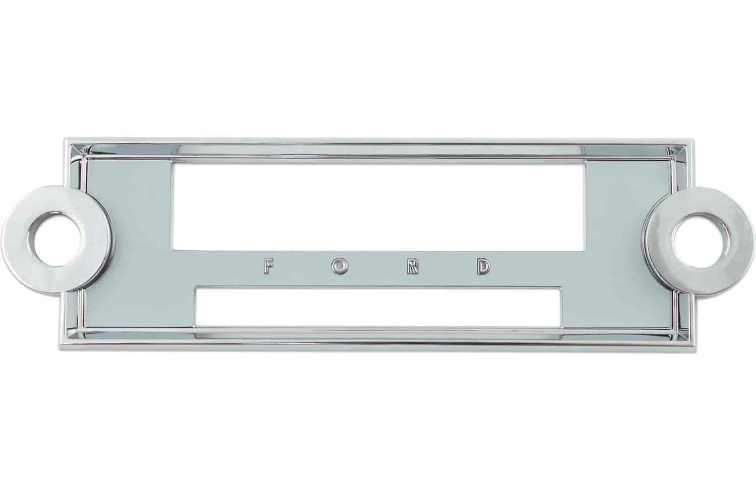 Faceplate Only Chrome with Ford Script for 1963-1966 Ford Cars with Deluxe Dash