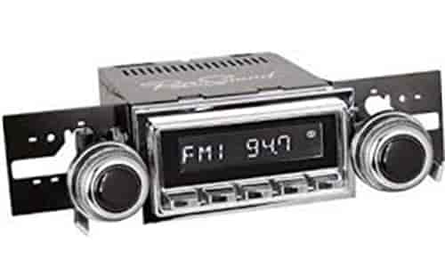 HCB-M2-304-36-76 Motor 2B Radio w/Chrome Face, Black Pushbuttons & Installation Bezel & Knobs Kit