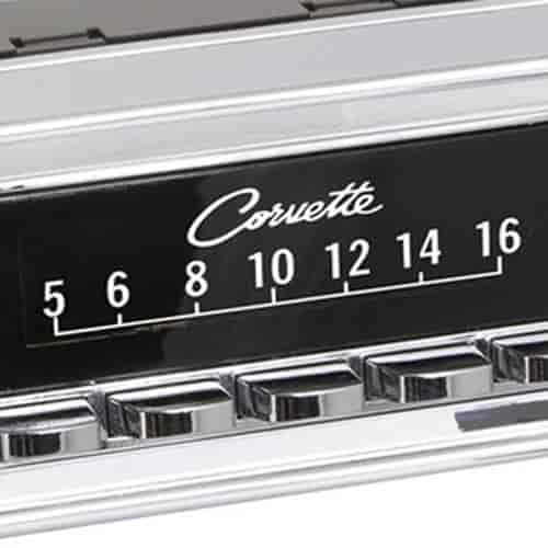 GM-licensed Vintage Look Radio Dial Screen Protectors Corvette Logo