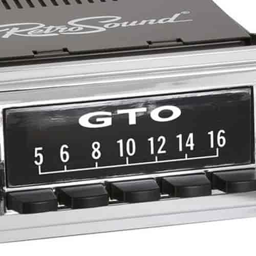 GM-licensed Vintage Look Radio Dial Screen Protectors GTO Logo