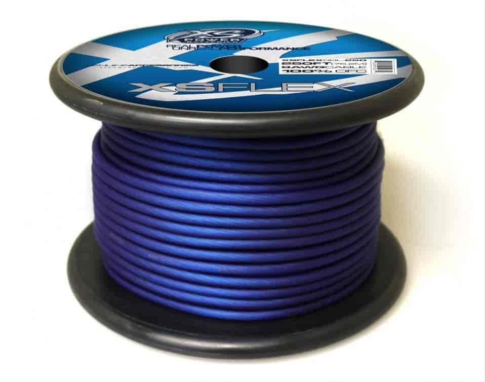 8 AWG Cable 100% Oxygen Free Tinned Copper Iced Blue 250 Spool