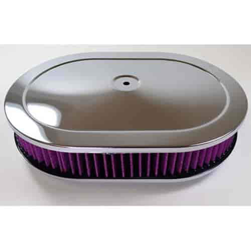 Oval Super Flow Filter Air Cleaner Kit With Pre-Oiled Washable Element