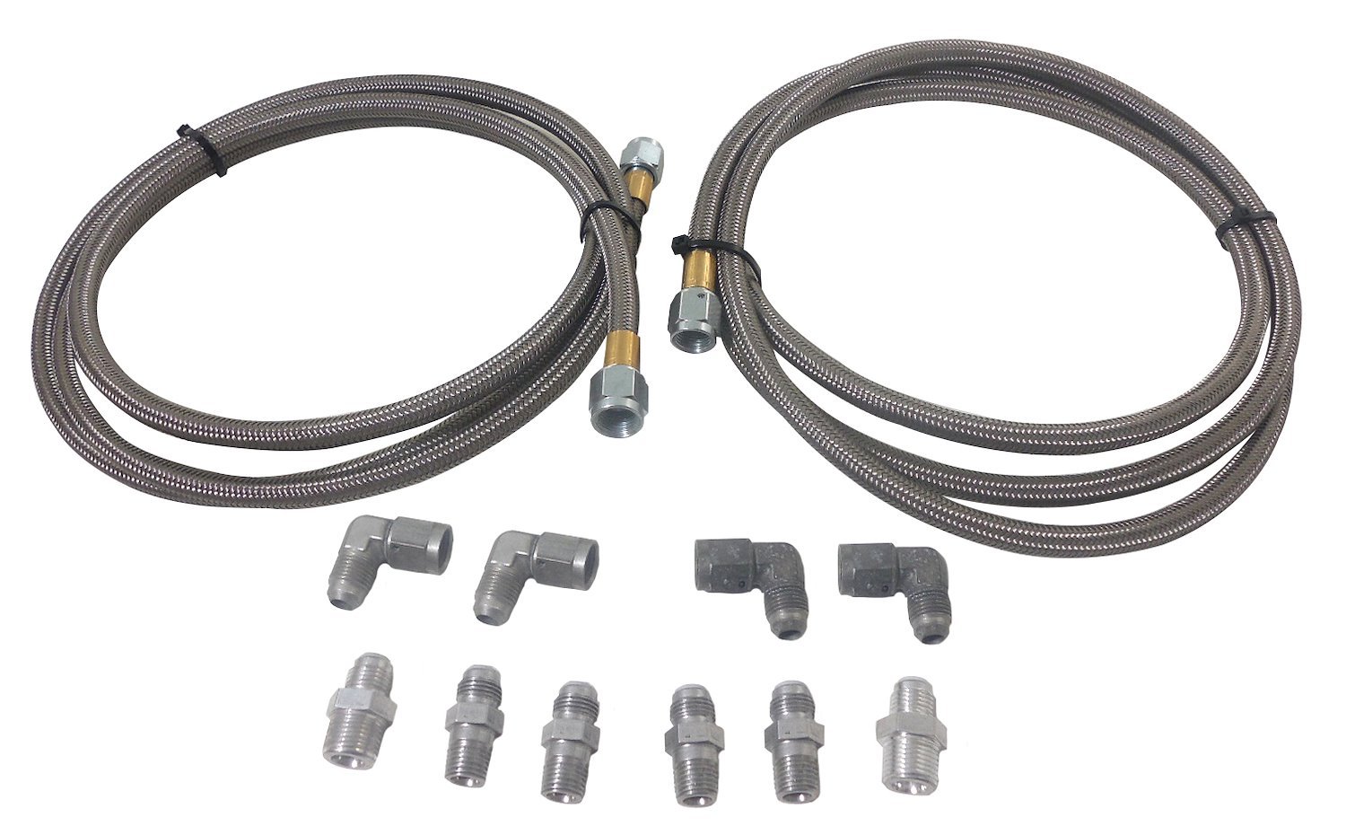48 SINGLE AND DUAL TRANSMISSION COOLER HOSE KIT - FLEXIBLE STAINLESS STEEL