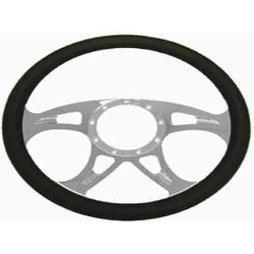 14 Chrome Billet Carousel Style Steering Wheel with Leather Grip