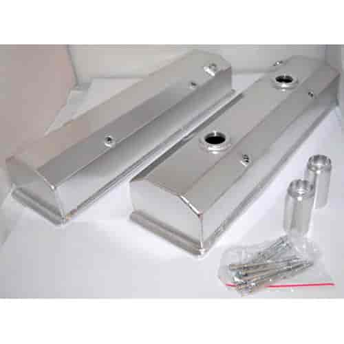 Fabricated Aluminum Circle Track Baffled Valve Covers 1958-86 Small Block Chevy 283-350
